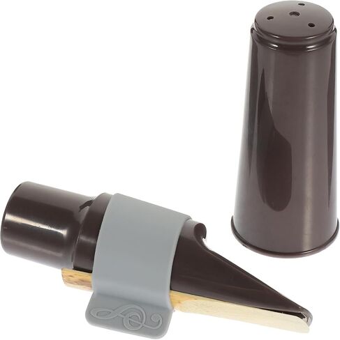 CALLARON Alto Saxophone Ligature Cap Clamp in Brown Silicone and Wood, Resistant to Deformation, Convenient Saxophone Accessory for Beginners and Enthusiasts in Kuwait