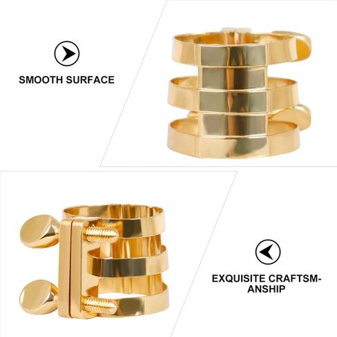 Alto Saxophone Ligature Clip Brass Sax Head Clip with Abs Case Convenient Installation Sturdy Replacement Accessory for Saxophone Players in Kuwait