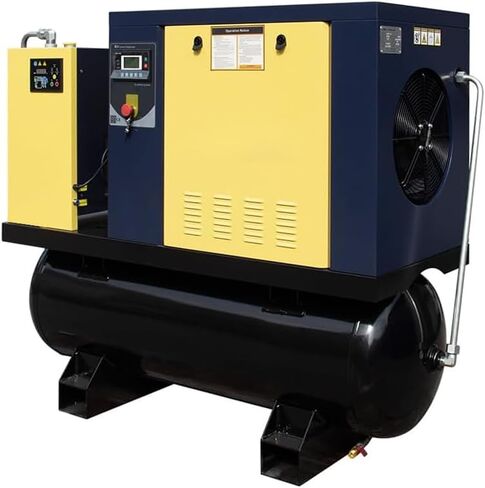 تورين PACK7-TA 7.5KW 10HP ضاغط هواء لولبي دوار 230V/3Ph 35CFM 125psi مع 80Gal ASME Tand & Air Dryer نظام ضغط الهواء شديد التحمل الكل في واحد in Kuwait