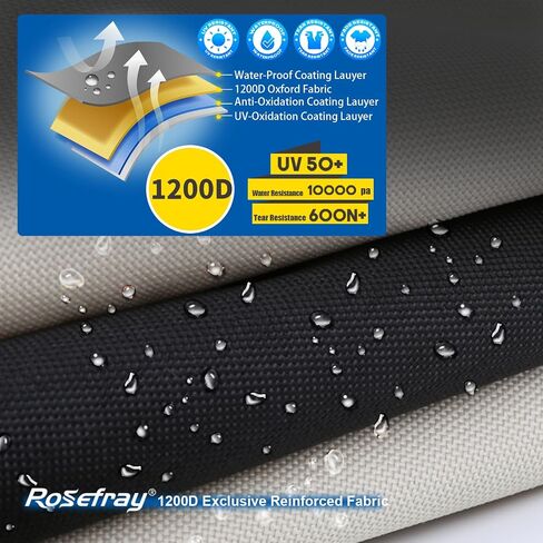 T-Top Boat Cover 1200D Waterproof Heavy Duty Tear-Resistant Polyester with Motor Cover for Center Console Boat with T TOP Roof, 20'-22' Long Beam Width up to 106", Black Gray in Saudi Arabia