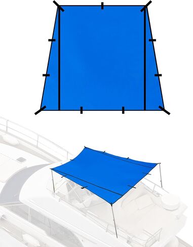 BLUEWING Sunshade for Fishing Boats Shade Canopy Waterproof Durable 1200D Polyester Sun Shade Foldable Umbrella for Protection, 6 * 7 * 5ft in Saudi Arabia