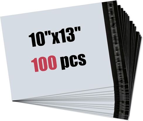 أكياس بريد بولي 19 بوصة × 14.5 بوصة 100 قطعة أكياس شحن للملابس، مغلفات شحن ذاتية اللصق قوية مقاومة للماء، أكياس بريدية بيضاء مقاومة للتمزق للأعمال الصغيرة in Kuwait