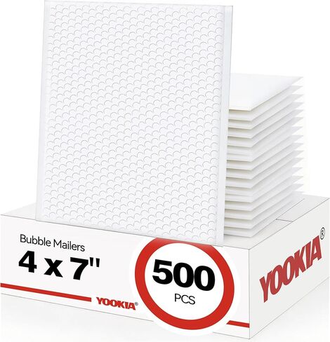 Bubble Mailers 4x7" 500 Pack White, Extra Thick Strong Adhesive Mailing Envelopes Bubble Opaque Padded Mailers Shipping Bags for Mailing Jewelry Makeup Small Business in Saudi Arabia