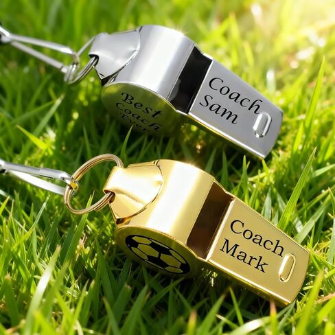 Personalized Whistle with Lanyard Custom Whistle Stainless Steel Coach Sports Engraved Whistle Loud Whistle Customized Gift Ideal for Coaches Referees Official Teachers in Kuwait
