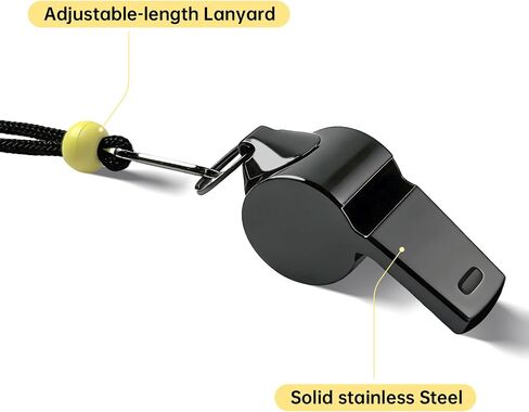 3 Pack Stainless Steel Whistles with Lanyard,Whistle for Coaches, Referees | Storage Box,120db,Adjustable Lanyard,Lifeguard Whistle,Hiking,Emergency,Camping,Teachers,Self-Defense & Sports in Kuwait