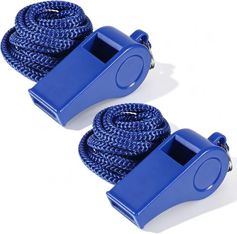 2 Packs Blue Whistle, Whistle for Coaches with Lanyard, Plastic Whistles for Teachers, Loud Crisp Sound Whistle, Emergency Whistle for Adults Polices Officials Sport Training Lifeguard in Kuwait