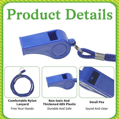 2 Packs Blue Whistle, Whistle for Coaches with Lanyard, Plastic Whistles for Teachers, Loud Crisp Sound Whistle, Emergency Whistle for Adults Polices Officials Sport Training Lifeguard in Kuwait