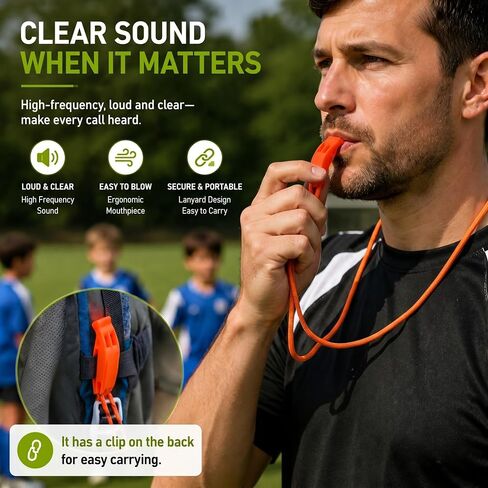 Seenelling 12 Pcs Pealess Whistles with Lanyards Professional Sports Whistle Bulk 120dB Loud Crisp Sound ABS Plastic for Coaches, Referees, Teachers, Lifeguards, PE Classes, Emergency, 6 Bright Colors in Kuwait