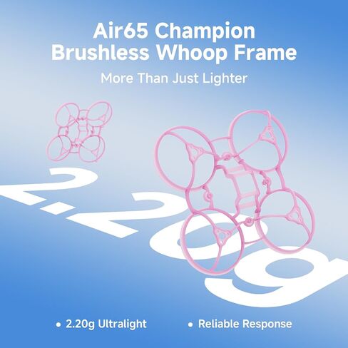 إطار BETAFPV 2pcs Air65 بدون فرشاة مع وزن خفيف للغاية، لطائرة Champion Whoop بدون طيار DIY 1S FPV بدون طيار، متوافق مع Matrix 1S ​​5IN1 II FC 0702 Motors 31mm/1219S Propeller - وردي شفاف in Kuwait
