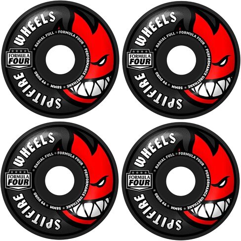 Spitfire Skateboard Wheels 58mm F4 99A Radial Full Black in Kuwait