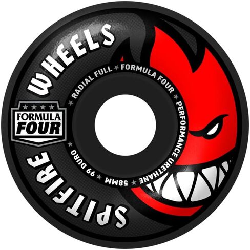 Spitfire Skateboard Wheels 58mm F4 99A Radial Full Black in Kuwait