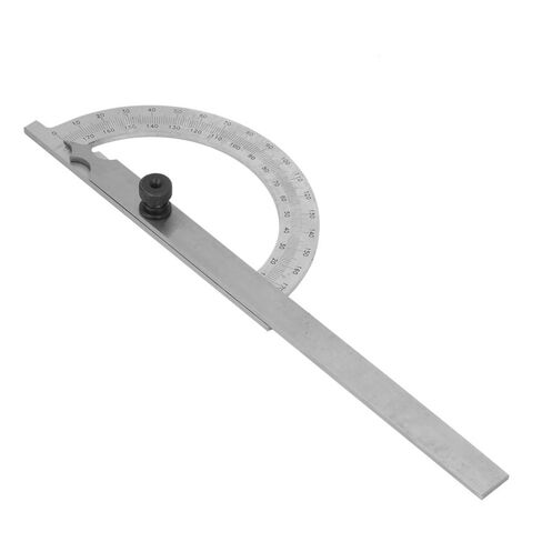 180 Degree Protractor 80x120mm – Stainless Steel Rotary Angle Finder with Chrome Plating, Precision Measuring Tool for Woodworking and Metalworking in Kuwait