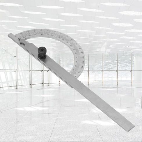 180 Degree Protractor 80x120mm – Stainless Steel Rotary Angle Finder with Chrome Plating, Precision Measuring Tool for Woodworking and Metalworking in Kuwait