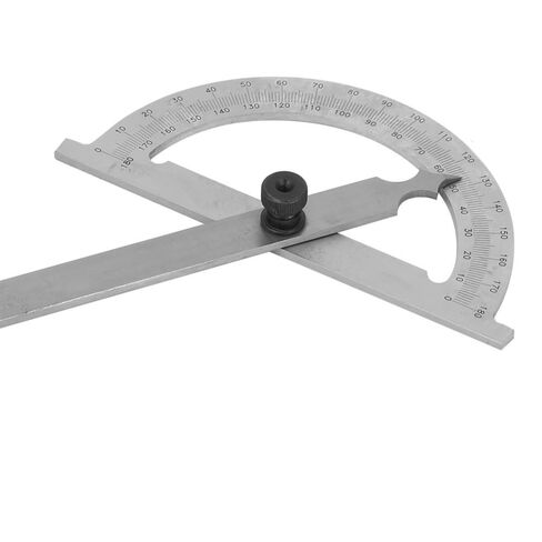 180 Degree Protractor 80x120mm – Stainless Steel Rotary Angle Finder with Chrome Plating, Precision Measuring Tool for Woodworking and Metalworking in Kuwait