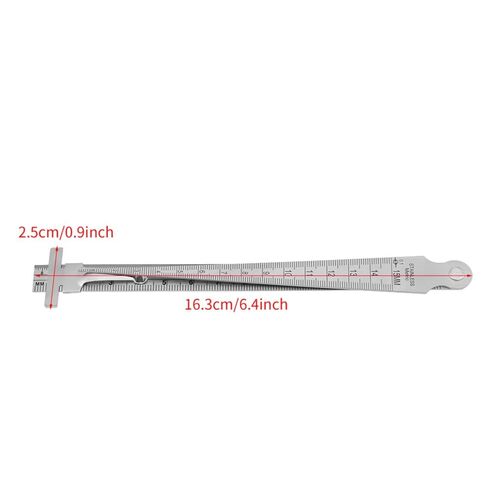 Stainless Steel Taper Gauge 15mm/0.59in – Wedge Gap & Hole Depth Inspection Tool for Welding, Dual-Scale mm/inch Portable Measuring Ruler in Kuwait