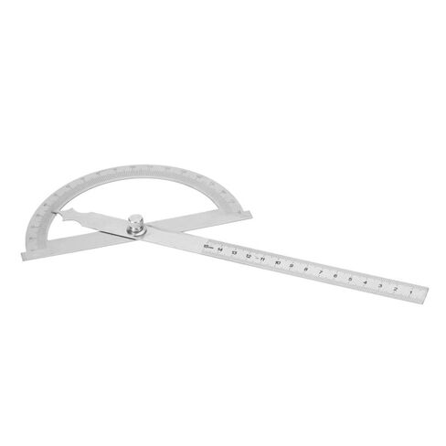 Stainless Steel Angle Protractor 0-180° – 2-in-1 Ruler and Protractor with Locking Nut for Woodworking, Metalworking, and Construction in Kuwait