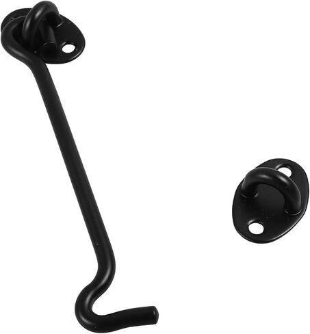 Stainless Steel Window Hook Lock Black Finish Sturdy Cabin Hook Latch Doors and Windows Secure Sliding Door Modern Style for Residential and Office Use in Kuwait