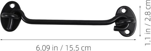 Stainless Steel Window Hook Lock Black Finish Sturdy Cabin Hook Latch Doors and Windows Secure Sliding Door Modern Style for Residential and Office Use in Kuwait