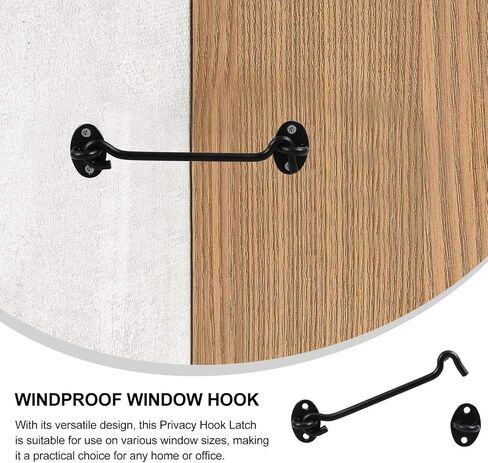 Stainless Steel Window Hook Lock Black Finish Sturdy Cabin Hook Latch Doors and Windows Secure Sliding Door Modern Style for Residential and Office Use in Kuwait