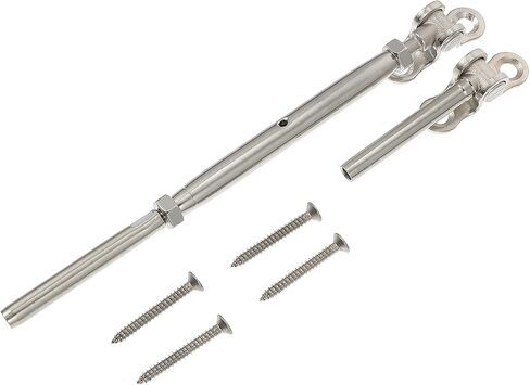 Zerodeko الفولاذ المقاوم للصدأ كابل حديدي عدة 1/4 "× 3/16" ضغط قابل للتعديل تبديل وصلة ربط المقطورة الأجهزة الفك رئيس مسطح لسطح السفينة وسلك حبل التوتر in Kuwait