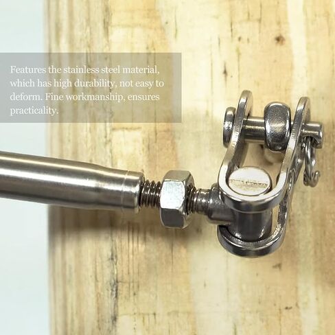 Zerodeko الفولاذ المقاوم للصدأ كابل حديدي عدة 1/4 "× 3/16" ضغط قابل للتعديل تبديل وصلة ربط المقطورة الأجهزة الفك رئيس مسطح لسطح السفينة وسلك حبل التوتر in Kuwait
