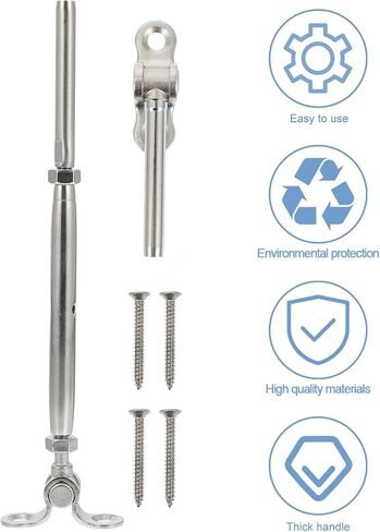 Zerodeko الفولاذ المقاوم للصدأ كابل حديدي عدة 1/4 "× 3/16" ضغط قابل للتعديل تبديل وصلة ربط المقطورة الأجهزة الفك رئيس مسطح لسطح السفينة وسلك حبل التوتر in Kuwait