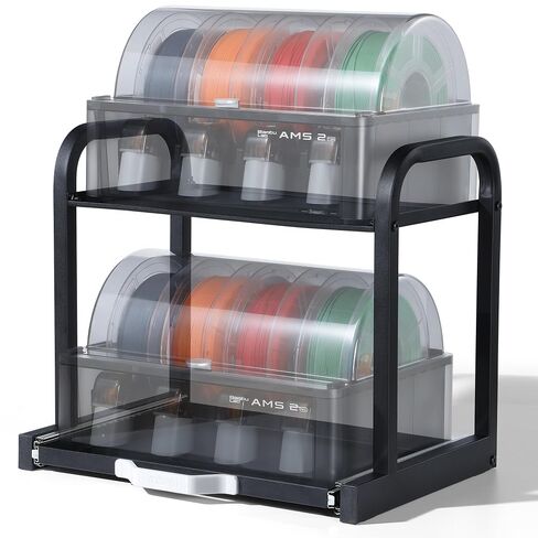 YOOPAI AMS Rack for Bambu Lab AMS/AMS 2 Pro & Anycubic ACE Pro/ACE 2 Pro, Vertical Workspace Organizer Holds 2 Units, Pull-Out Drawer, Easy Assembly in Kuwait