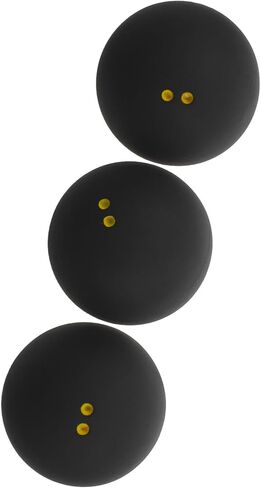 MAGICLULU 3pcs Double Yellow Dot Professional Rubber Squash Balls 38-40mm Slow Speed Training and Practice Sports Balls for Beginners and Competition in Kuwait
