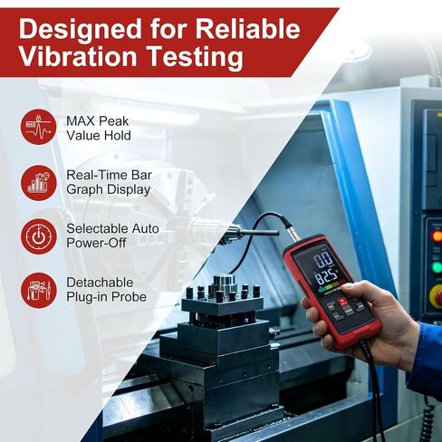Digital Vibration Meter Vibrometer, 3-in-1, 3 Detachable Probes, ISO 10816 for Motors & Bearings | 3-in-1 detects acceleration, velocity and displacement. Dual bands 10Hz–1kHz & 1kHz–3kHz, for pumps and bearing testing in Kuwait