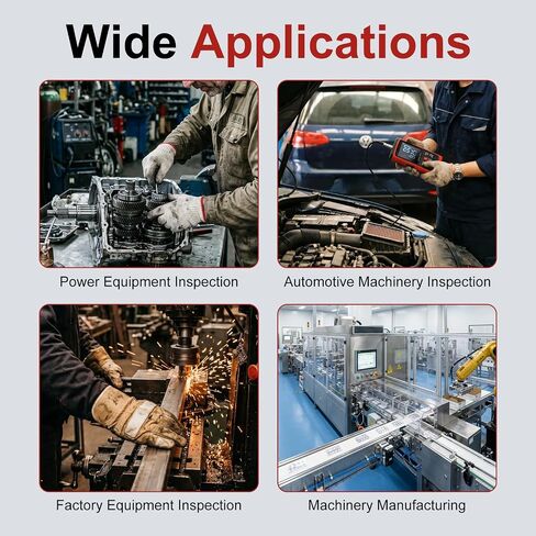 Digital Vibration Meter Vibrometer, 3-in-1, 3 Detachable Probes, ISO 10816 for Motors & Bearings | 3-in-1 detects acceleration, velocity and displacement. Dual bands 10Hz–1kHz & 1kHz–3kHz, for pumps and bearing testing in Kuwait