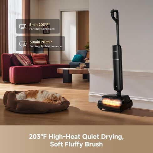 DREAME Aero Pro Steam Wet Dry Vacuum Mop, 392℉ Steam Cleaning, 28kPa Suction, 3.88in Ultra-Slim Vacuum Mop Combo, 0 Hair Tangle for Pet Owner, Heated Brush Wash, Hot Air Drying, Up to 70min Runtime in Kuwait
