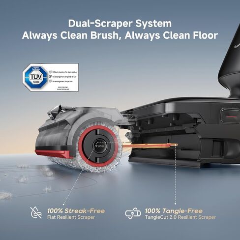 DREAME Aero Pro Steam Wet Dry Vacuum Mop, 392℉ Steam Cleaning, 28kPa Suction, 3.88in Ultra-Slim Vacuum Mop Combo, 0 Hair Tangle for Pet Owner, Heated Brush Wash, Hot Air Drying, Up to 70min Runtime in Kuwait