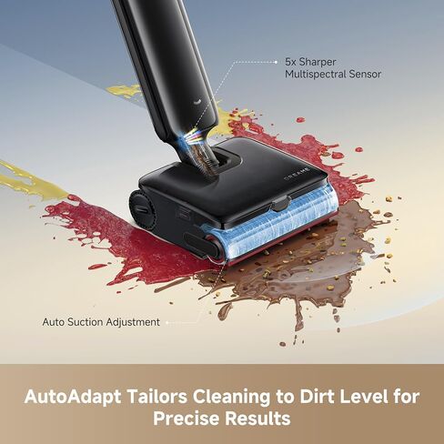 DREAME Aero Pro Steam Wet Dry Vacuum Mop, 392℉ Steam Cleaning, 28kPa Suction, 3.88in Ultra-Slim Vacuum Mop Combo, 0 Hair Tangle for Pet Owner, Heated Brush Wash, Hot Air Drying, Up to 70min Runtime in Kuwait