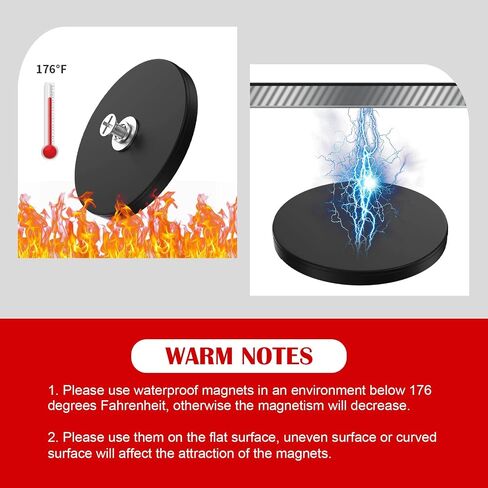 Thaibear Rubber Coated Magnets, 2Pcs 50LBS Rubber Coated Neodymium Magnet with M6 Magnetic Assembly Base, Non-Slip Strong Mounting Magnets for Light Bar Mirror Camera Tool in Kuwait