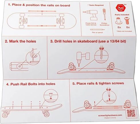 Skateboard Hardware - Rail Bolts - Rail Mounting Hardware in Kuwait