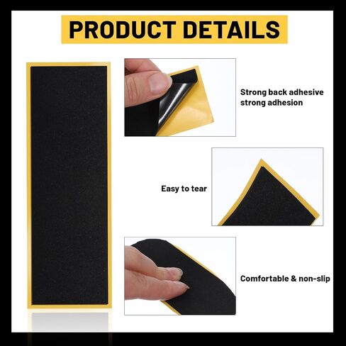 15Pcs Fingerboard Foam Grip Tape, Strong Adhesive Finger Skateboard Grip Tape, 110 x 38 mm Mini Fingerboard Deck Anti Slip Stickers, Black in Kuwait