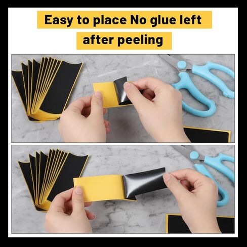 15Pcs Fingerboard Foam Grip Tape, Strong Adhesive Finger Skateboard Grip Tape, 110 x 38 mm Mini Fingerboard Deck Anti Slip Stickers, Black in Kuwait