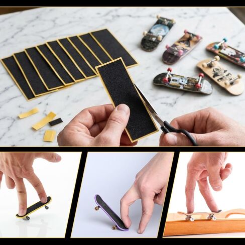 15Pcs Fingerboard Foam Grip Tape, Strong Adhesive Finger Skateboard Grip Tape, 110 x 38 mm Mini Fingerboard Deck Anti Slip Stickers, Black in Kuwait