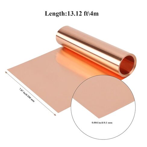 4000 x 200 x 0.1mm Copper Flashing Sheet Roll, 13ft Long Copper Strip for Electricity DIY Projects in Kuwait