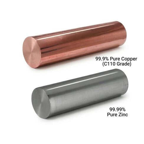 Copper Rod 4" Length x 3/4" Diameter - Bare Copper-Zinc Alloy Metal Bar for Science Experiments, DIY Crafts, School Projects & Research in Kuwait