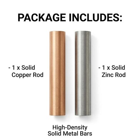 Copper Rod 4" Length x 3/4" Diameter - Bare Copper-Zinc Alloy Metal Bar for Science Experiments, DIY Crafts, School Projects & Research in Kuwait