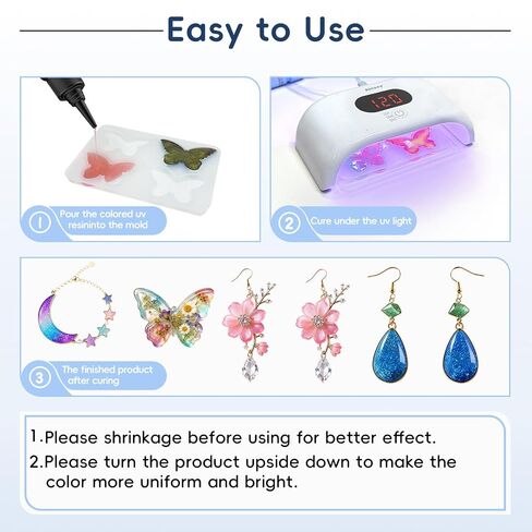 10 Colored UV Resin+100g Clear UV Resin in Kuwait