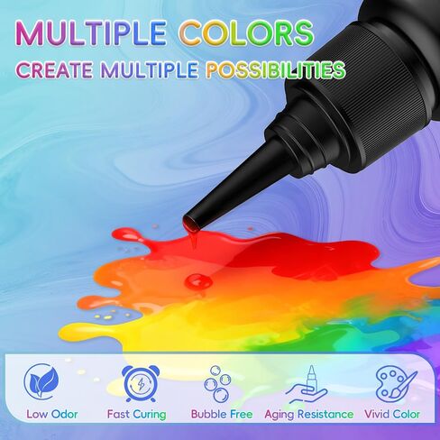 10 Colored UV Resin+300g Clear UV Resin in Kuwait