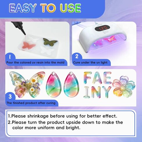 10 Colored UV Resin+300g Clear UV Resin in Kuwait