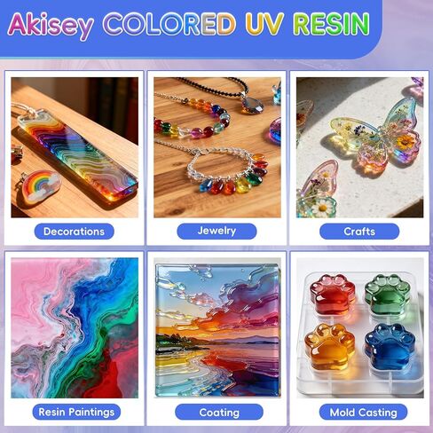 10 Colored UV Resin+300g Clear UV Resin in Kuwait