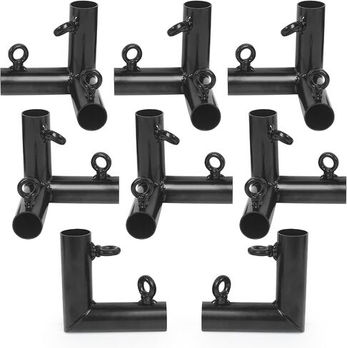 Aoneky 2 Inch ID Soccer Goal & Golf Simulator Cage Frame Fittings, Eyebolt Connector Kit for 1-1/2 Inch EMT Conduit, 1-1/2 Inch Galvanized Pipe, 2 Inch Fence Top Rail in Kuwait