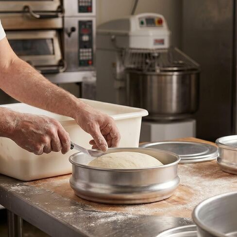 Soro Essentials- 96 oz Round Aluminum 9" Dough Proofing Pan Set of 3- Stackable Retarding Dough Pans Freezer Oven Safe Proofing Containers Bread Sourdough Pizza Dough Bakeware Bakery Pastry Shops in Kuwait
