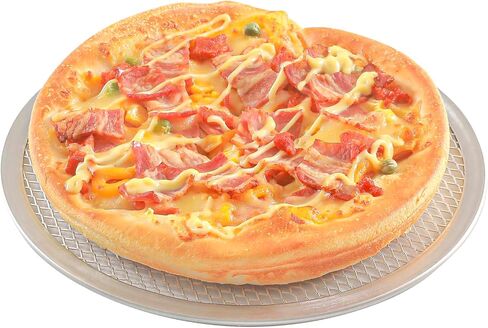 12 Pack 9 Inch Aluminum Pizza Screen, Seamless Rim Rust Resistant Baking Screen, Stackable Lightweight Pizza Mesh for Crispy Crust, Commercial Pizzeria & Home Oven Use in Kuwait