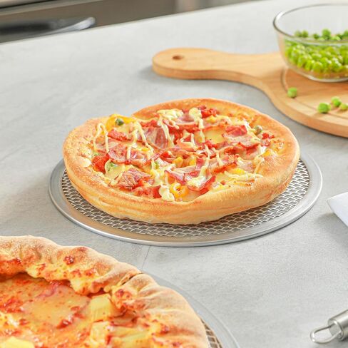 12 Pack 9 Inch Aluminum Pizza Screen, Seamless Rim Rust Resistant Baking Screen, Stackable Lightweight Pizza Mesh for Crispy Crust, Commercial Pizzeria & Home Oven Use in Kuwait
