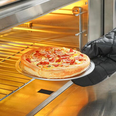 12 Pack 9 Inch Aluminum Pizza Screen, Seamless Rim Rust Resistant Baking Screen, Stackable Lightweight Pizza Mesh for Crispy Crust, Commercial Pizzeria & Home Oven Use in Kuwait